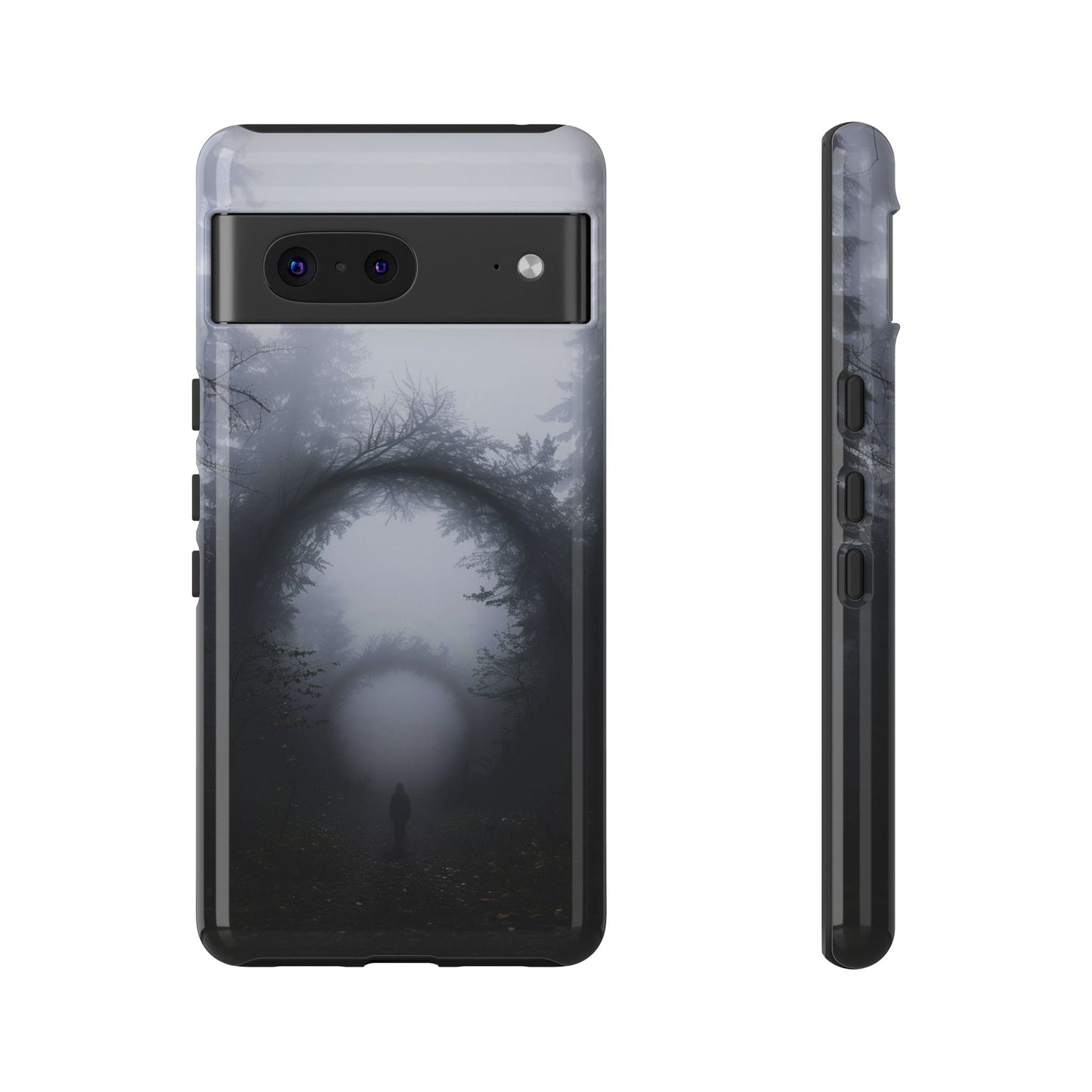 Mystical Forest Portal Phone Case - Atmospheric Foggy Path with Enchanted Tunnel For iPhone, Samsung Galaxy, and Google Pixel Devices.