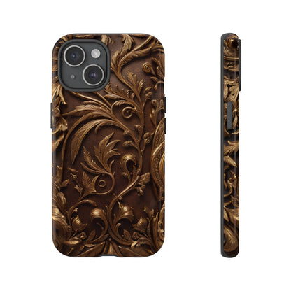 Elegant Bronze Phone Case – Victorian Floral Design for iPhone, Samsung Galaxy, and Google Pixel Devices