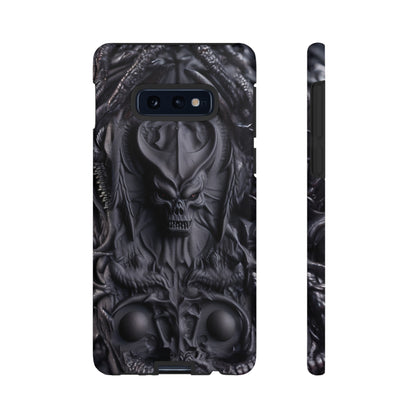 Black Demon Phone Case – Horned Hell Horror Design for iPhone, Samsung Galaxy, and Google Pixel Devices