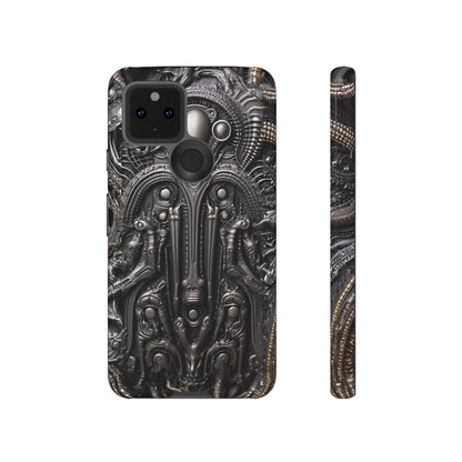 Biomechanical Horror Phone Case – Dark Sci-Fi Design for iPhone, Samsung Galaxy, Google Pixel Devices