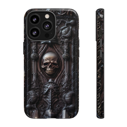 Dark Grimoire of Death Tough Phone Case – Gothic Skull Vampiric Design for iPhone, Samsung Galaxy, and Google Pixel Devices