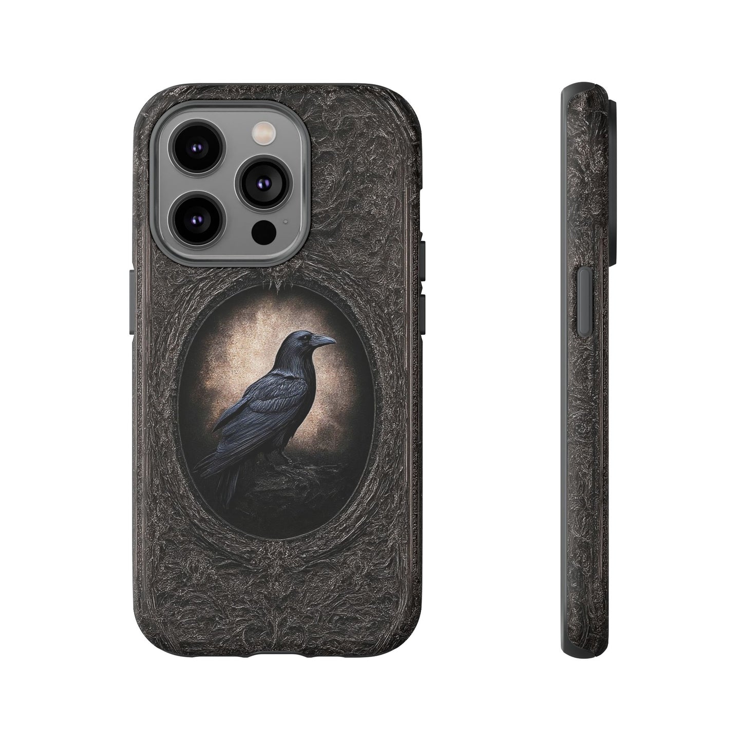 Gothic Raven Phone Case - Mysterious Dark Bird Design