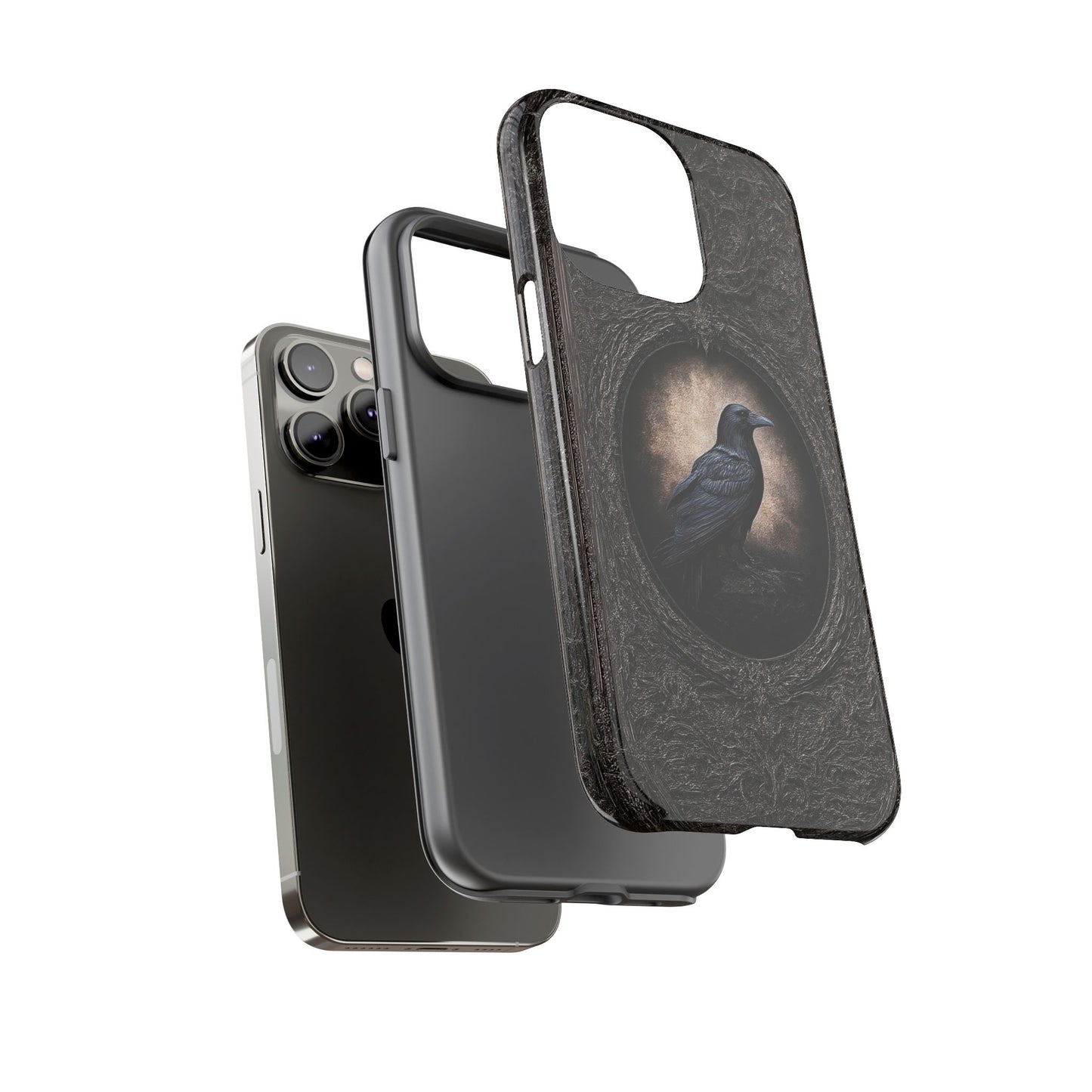 Gothic Raven Phone Case - Mysterious Dark Bird Design