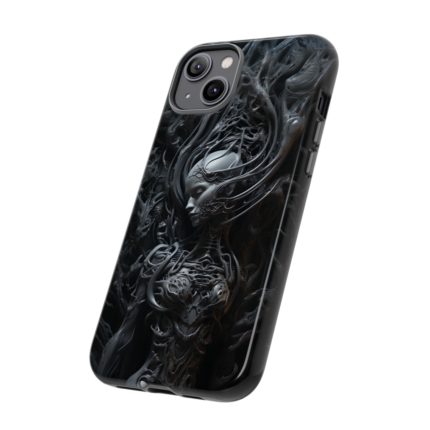 Biomechanical Beauty Phone Case – Futuristic Alien Design for iPhone, Samsung Galaxy, and Google Pixel Devices