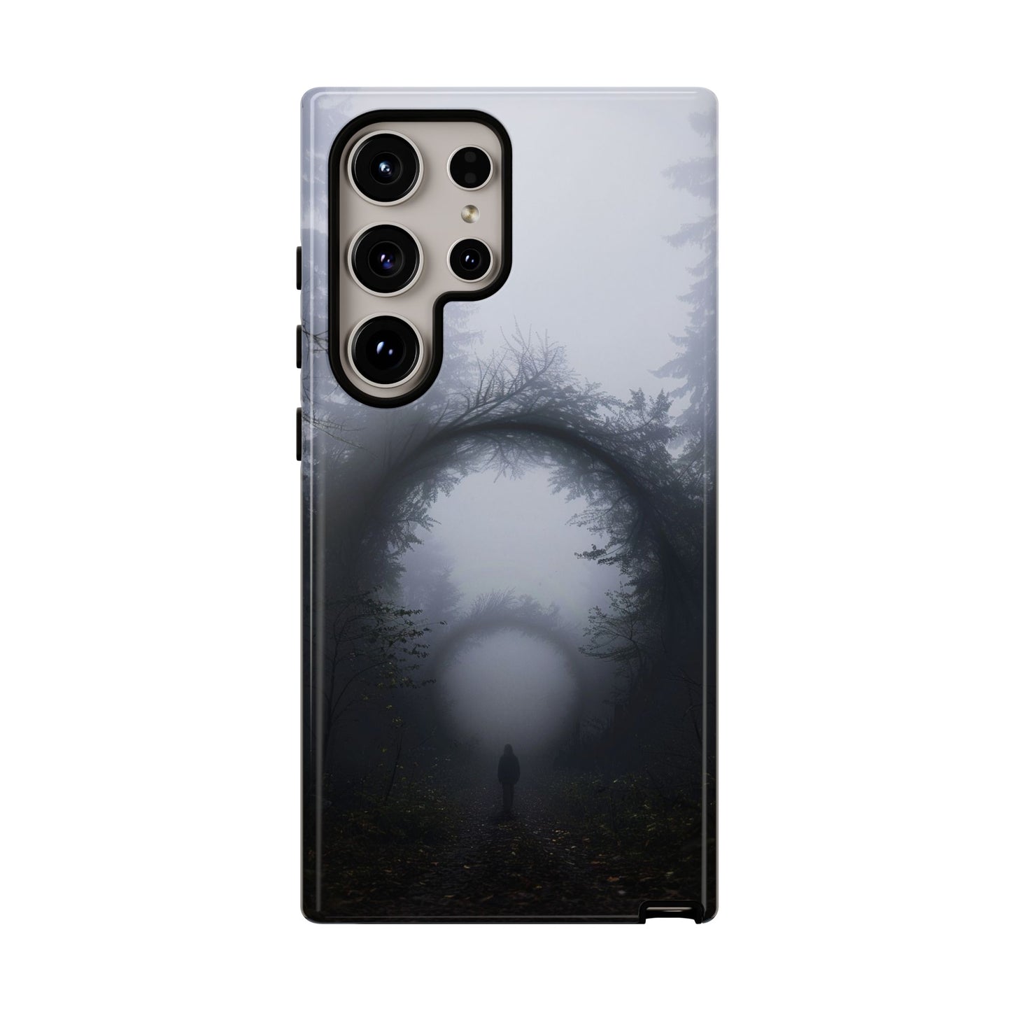 Mystical Forest Portal Phone Case - Atmospheric Foggy Path with Enchanted Tunnel For iPhone, Samsung Galaxy, and Google Pixel Devices.