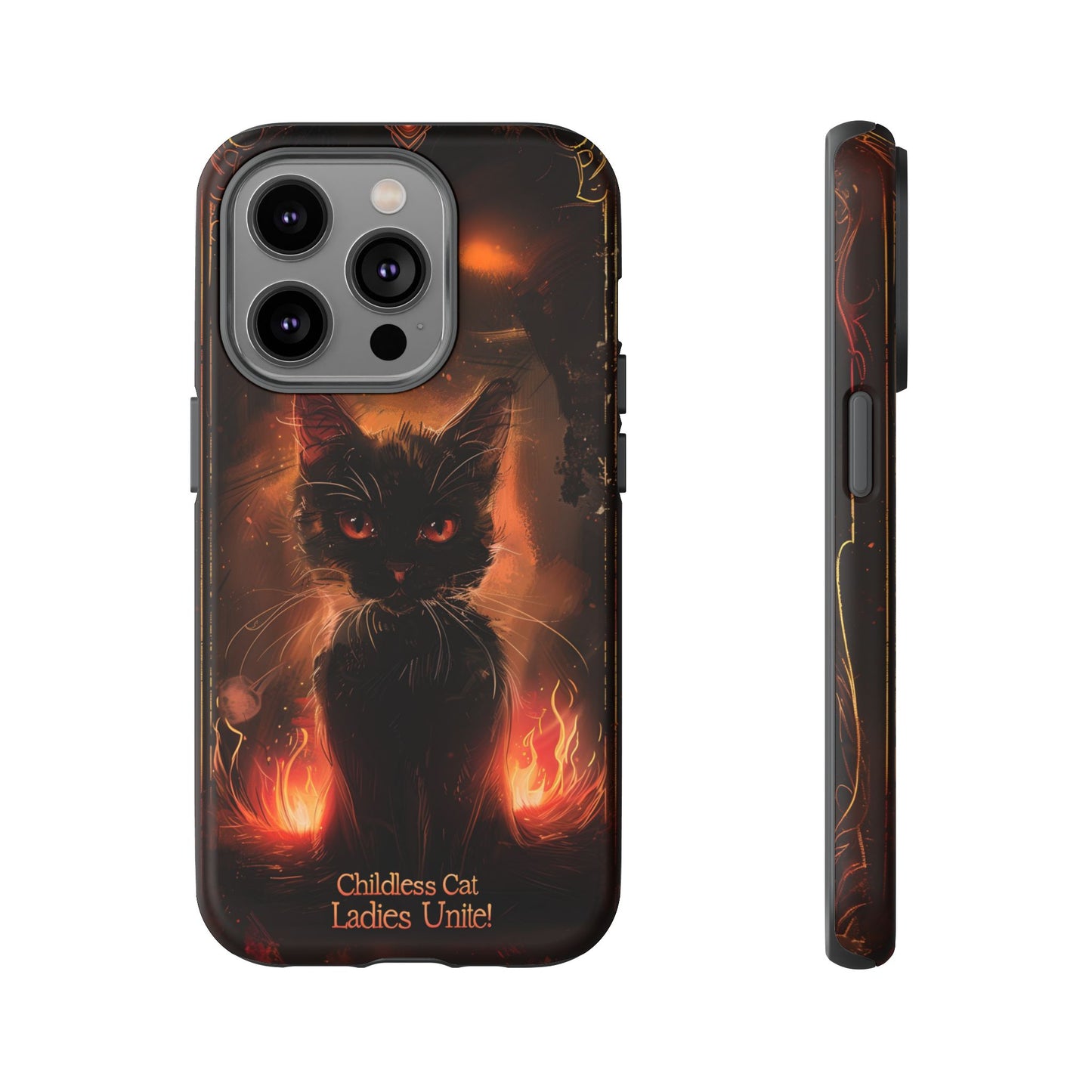 Childless Cat Ladies Unite Phone Case - Gothic Black Cat For iPhone, Samsung Galaxy, and Google Pixel Devices