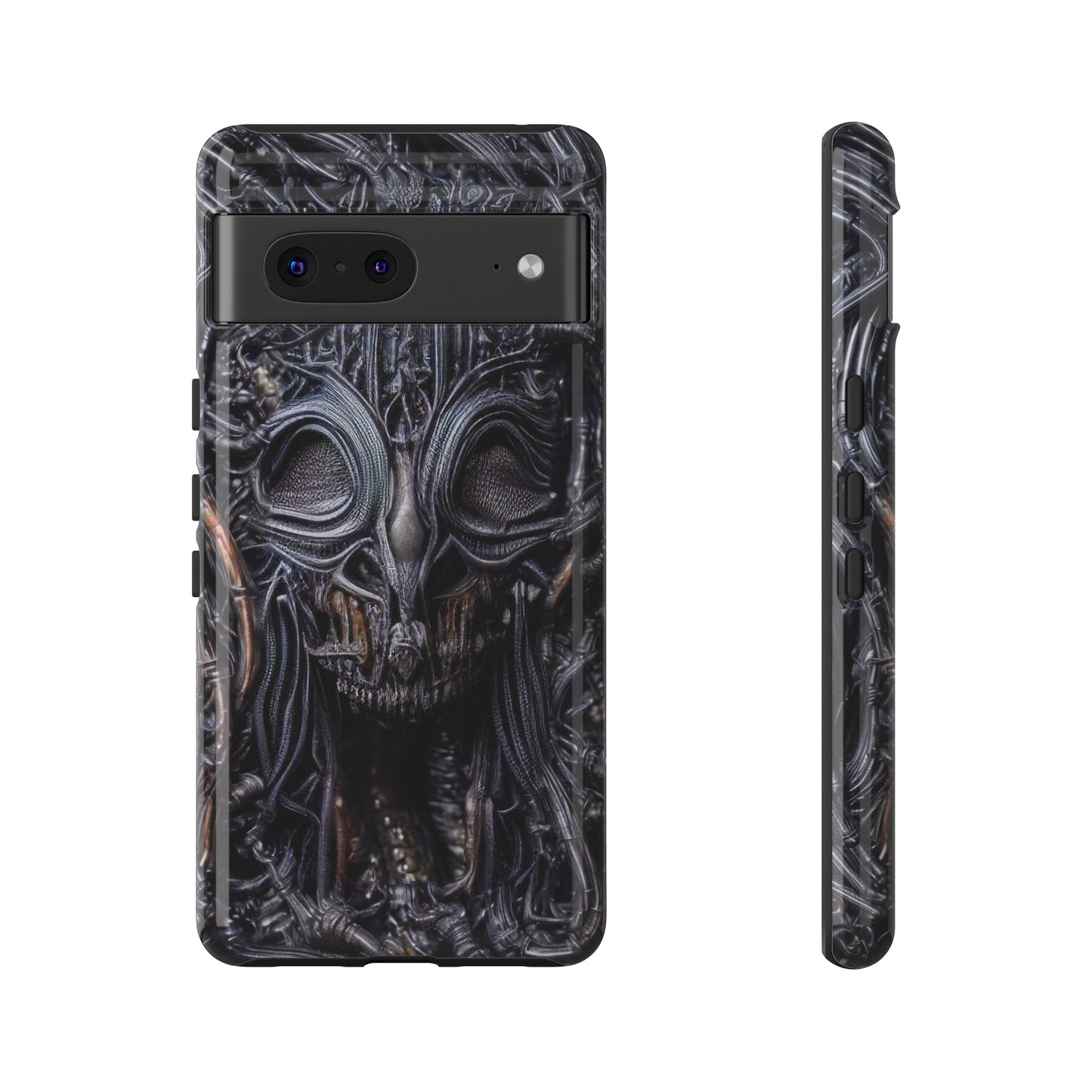 Biomechanical Horror 2 Phone Case – Futuristic Alien Horror Design for iPhone, Samsung Galaxy, and Google Pixel Devices