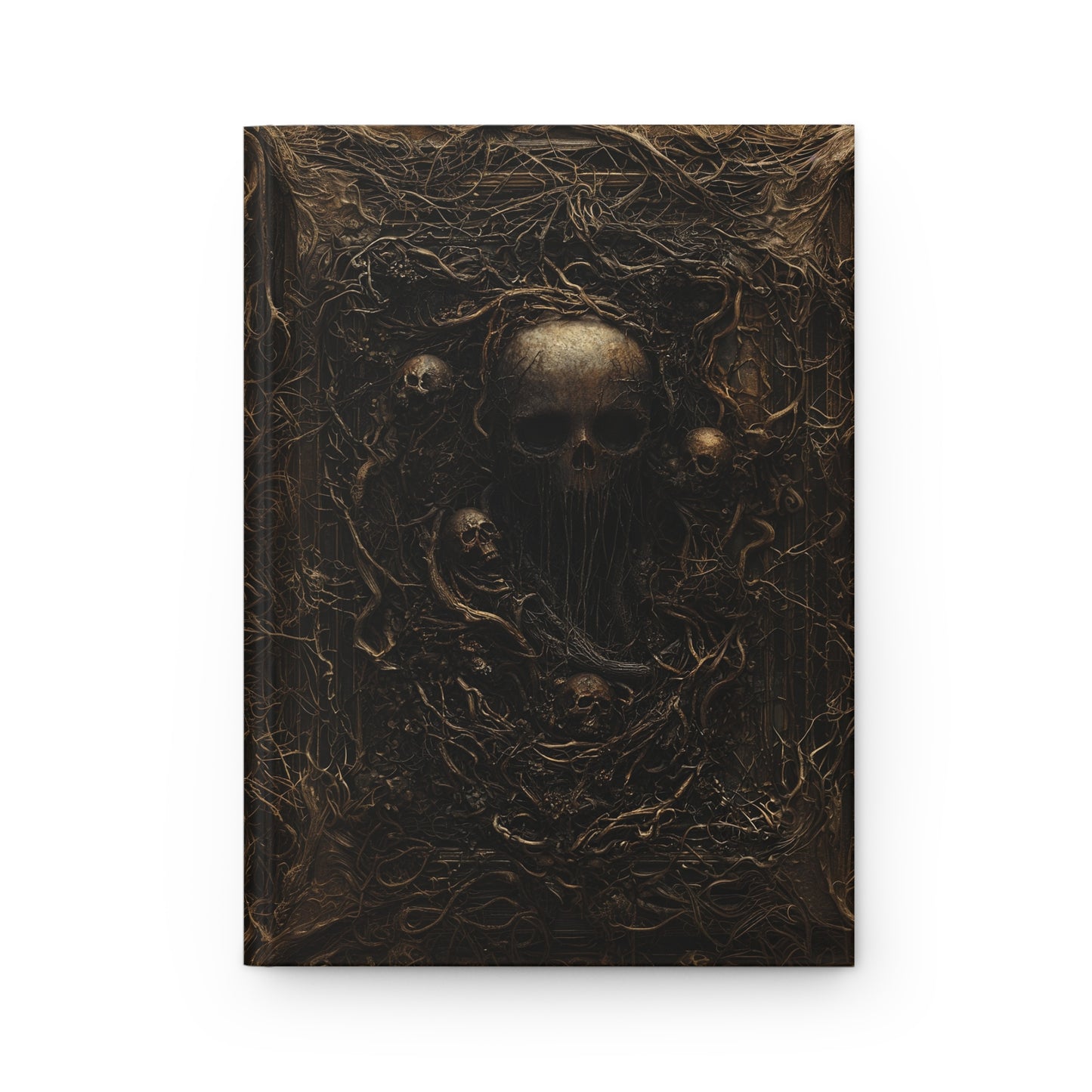 Dark Gothic Skull Notebook - Intricate Web Design Hardcover Journal for Horror Fans