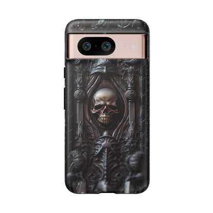 Dark Grimoire of Death Tough Phone Case – Gothic Skull Vampiric Design for iPhone, Samsung Galaxy, and Google Pixel Devices