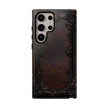 Gothic Ornate Leather-Inspired Phone Case - Dark Aesthetic Cover