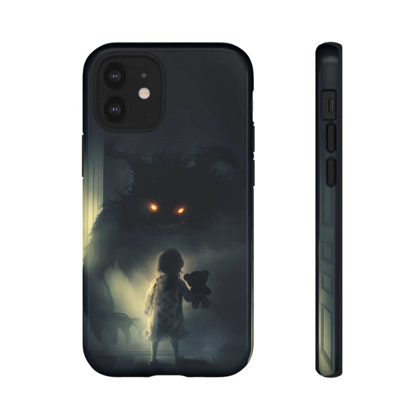 A Child Facing A Terrifying Monster Phone Case - for iPhone, Samsung Galaxy, and Google Pixel Devices