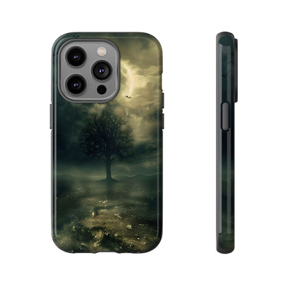 The Tree of Desolation Phone Case – Dark Fantasy Gothic Art with Full Moon for iPhone, Samsung Galaxy, and Google Pixel Devices