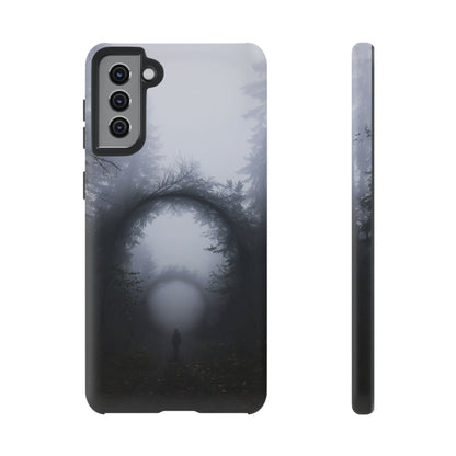 Mystical Forest Portal Phone Case - Atmospheric Foggy Path with Enchanted Tunnel For iPhone, Samsung Galaxy, and Google Pixel Devices.