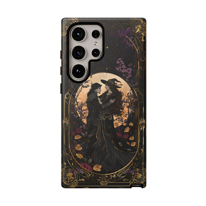 Gothic Romance Phone Case - Enchanted Witch and Lover Design for iPhone, Samsung Galaxy, and Google Pixel Devices