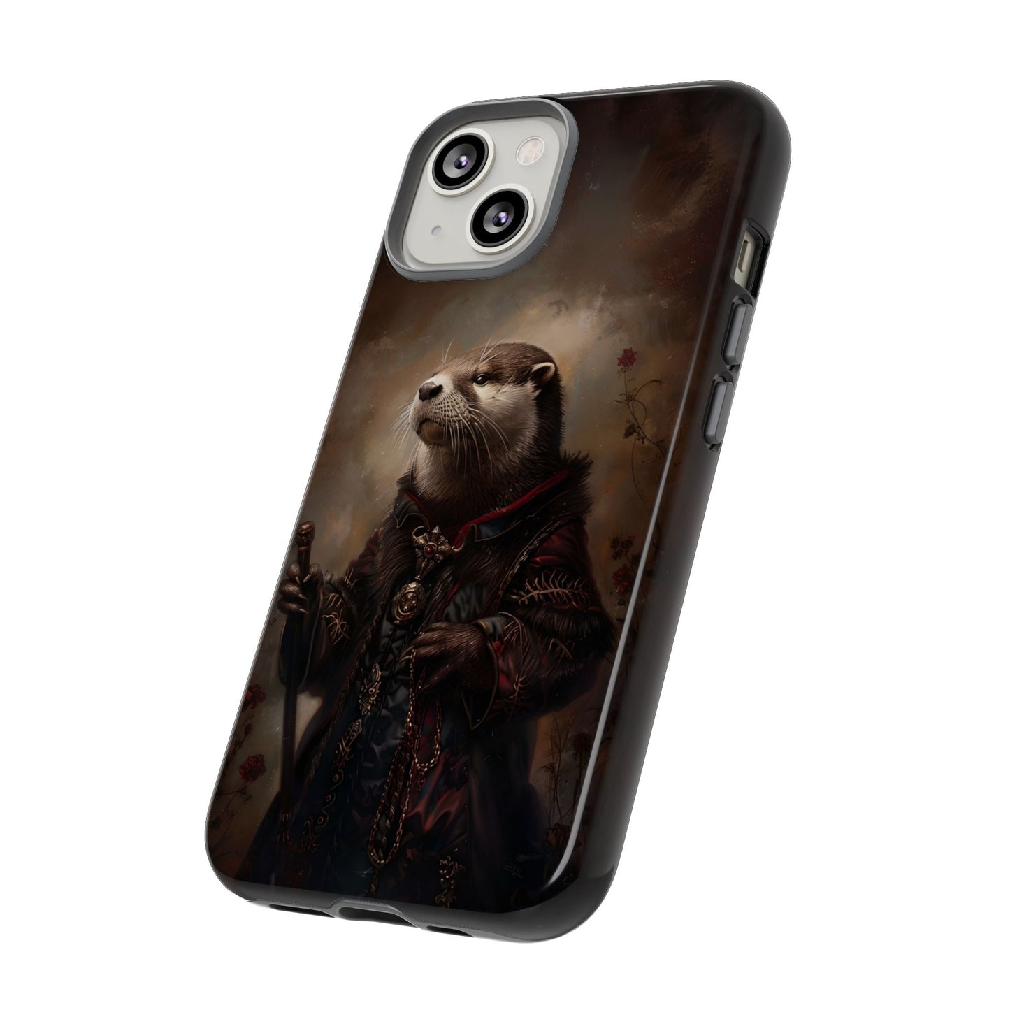 Noble Otter King Phone Case - Vintage Gothic Animal Art Design for iPhone, Samsung Galaxy, and Google Pixel Devices