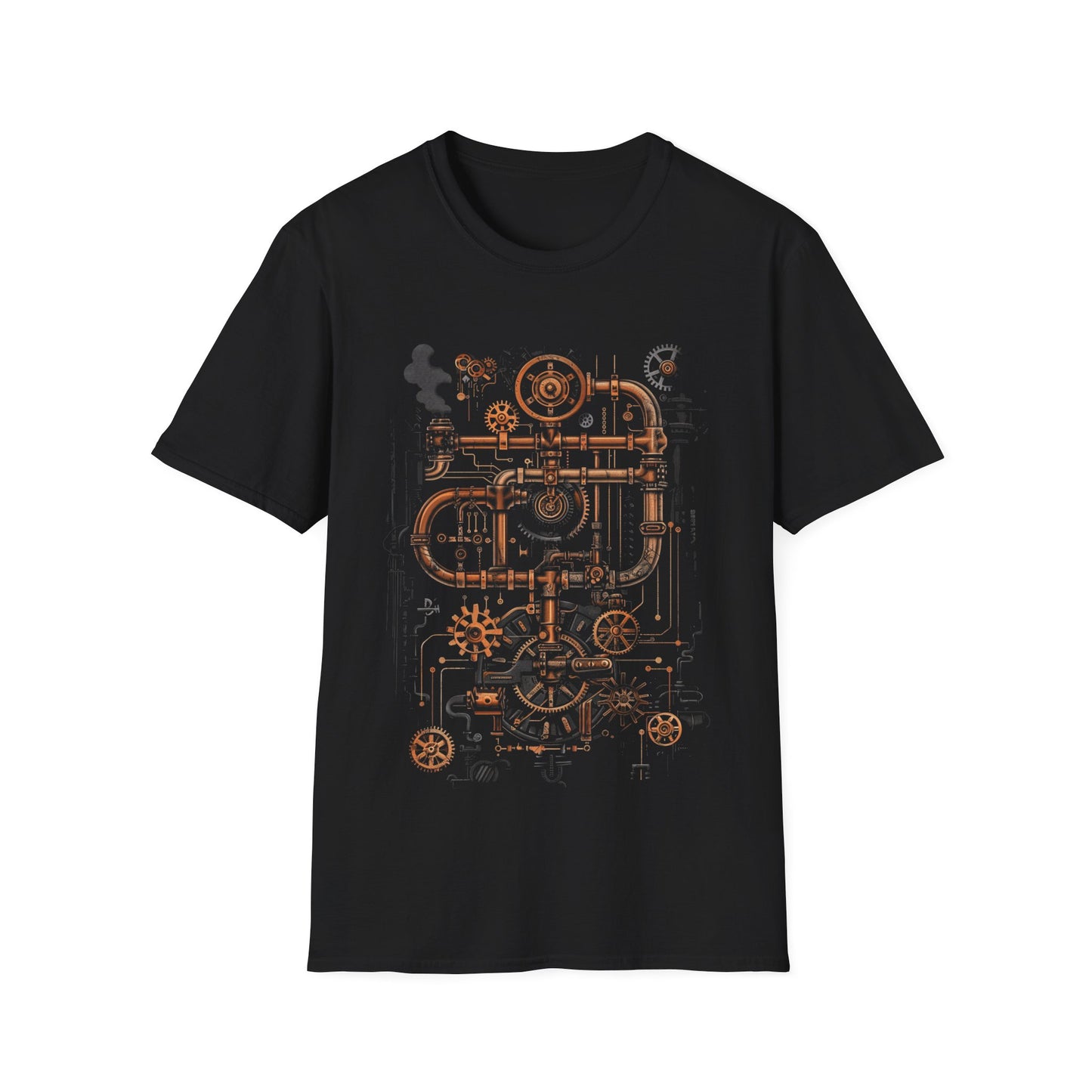 Steampunk Gearworks T-Shirt – Intricate Industrial Machinery Design for Steampunk Enthusiasts