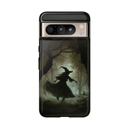 Spooky Witch Silhouette Phone Case - Halloween Dark Art Design for iPhone, Samsung Galaxy, and Google Pixel Devices