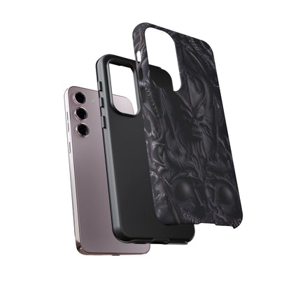 Black Demon Phone Case – Horned Hell Horror Design for iPhone, Samsung Galaxy, and Google Pixel Devices