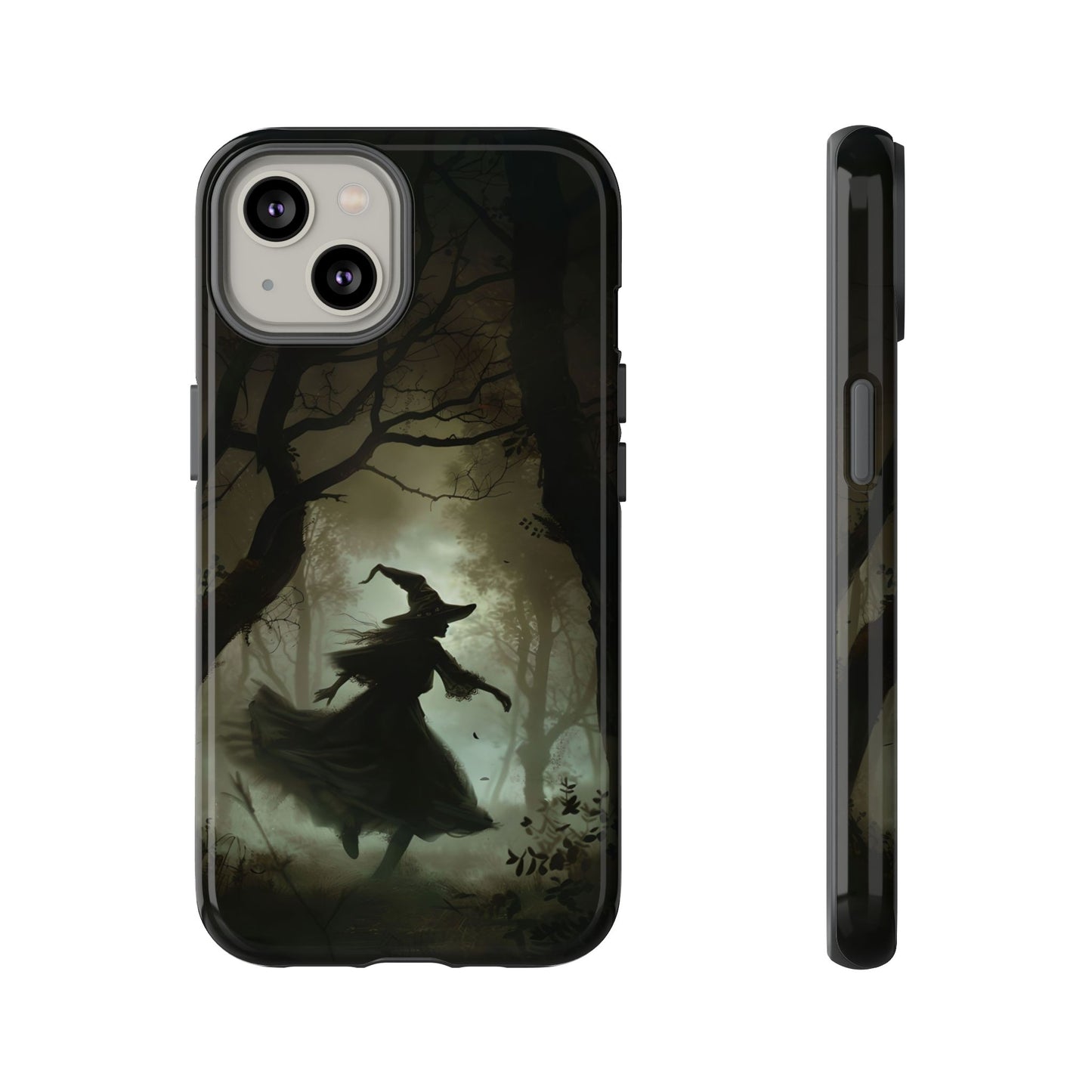 Spooky Witch Silhouette Phone Case - Halloween Dark Art Design for iPhone, Samsung Galaxy, and Google Pixel Devices