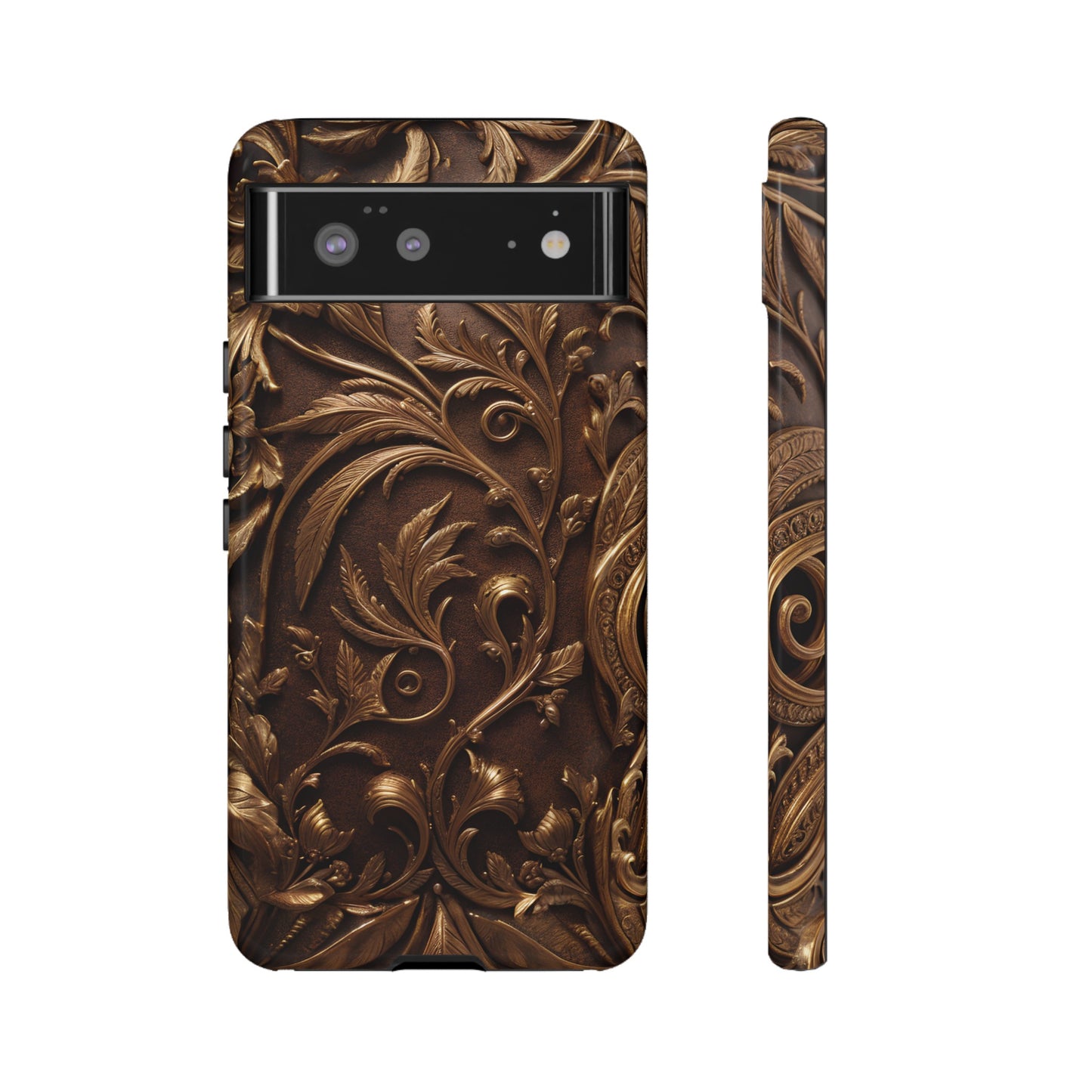 Elegant Bronze Phone Case – Victorian Floral Design for iPhone, Samsung Galaxy, and Google Pixel Devices