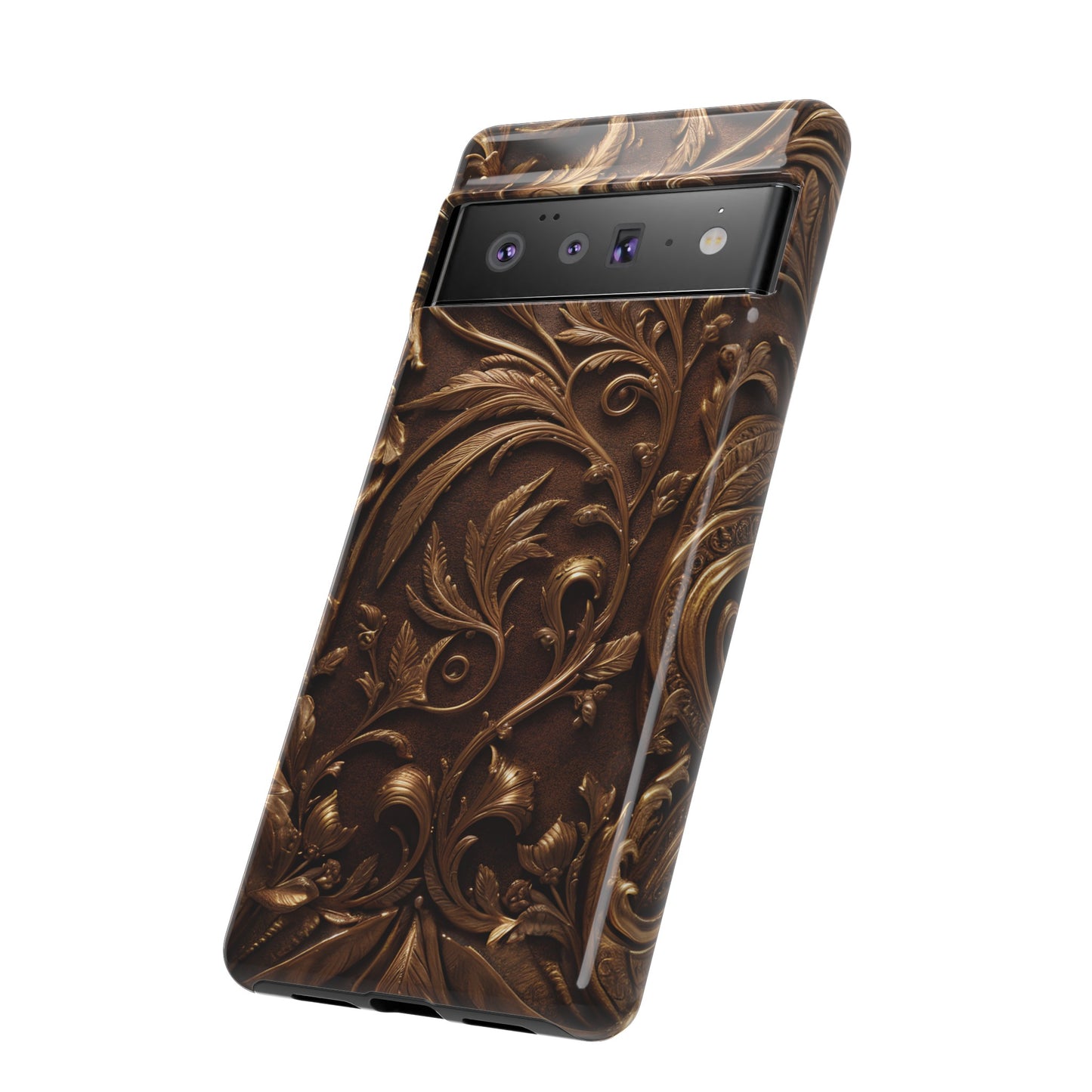 Elegant Bronze Phone Case – Victorian Floral Design for iPhone, Samsung Galaxy, and Google Pixel Devices