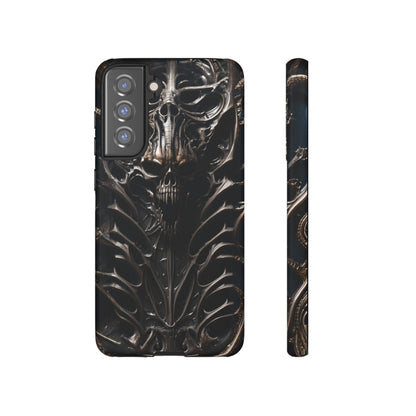 Biomechanical Horror 3 Tough Phone Case – Futuristic Alien Skull Design for iPhone, Samsung Galaxy, and Google Pixel Devices