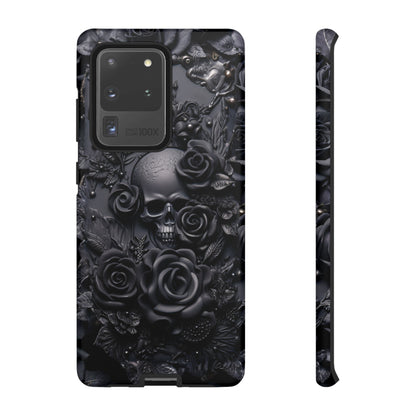 Gothic Black Roses Tough Phone Case – Elegant Dark Floral Design for iPhone, Samsung Galaxy, and Google Pixel Devices