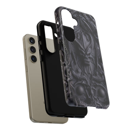 Black Demon Phone Case – Horned Hell Horror Design for iPhone, Samsung Galaxy, and Google Pixel Devices