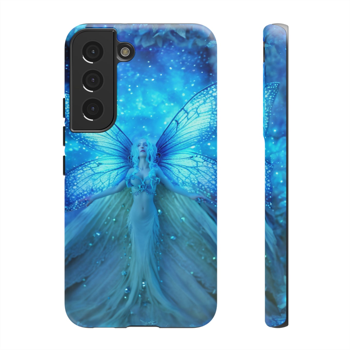 Blue Cosmic Fairy Phone Case – Enchanting Fae Design for iPhone, Samsung Galaxy, and Google Pixel Devices