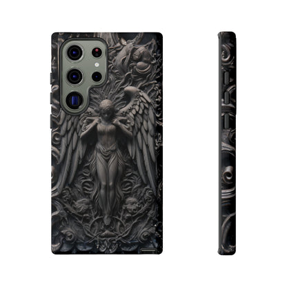 Grey Angel Phone Case – Gothic Marble Statue Design for iPhone, Samsung Galaxy, and Google Pixel Devices