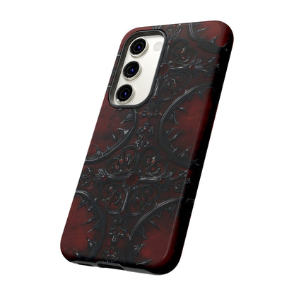 Vampiric Leather Phone Case for iPhone, Samsung Galaxy, and Google Pixel Devices - Gothic Ornate Design