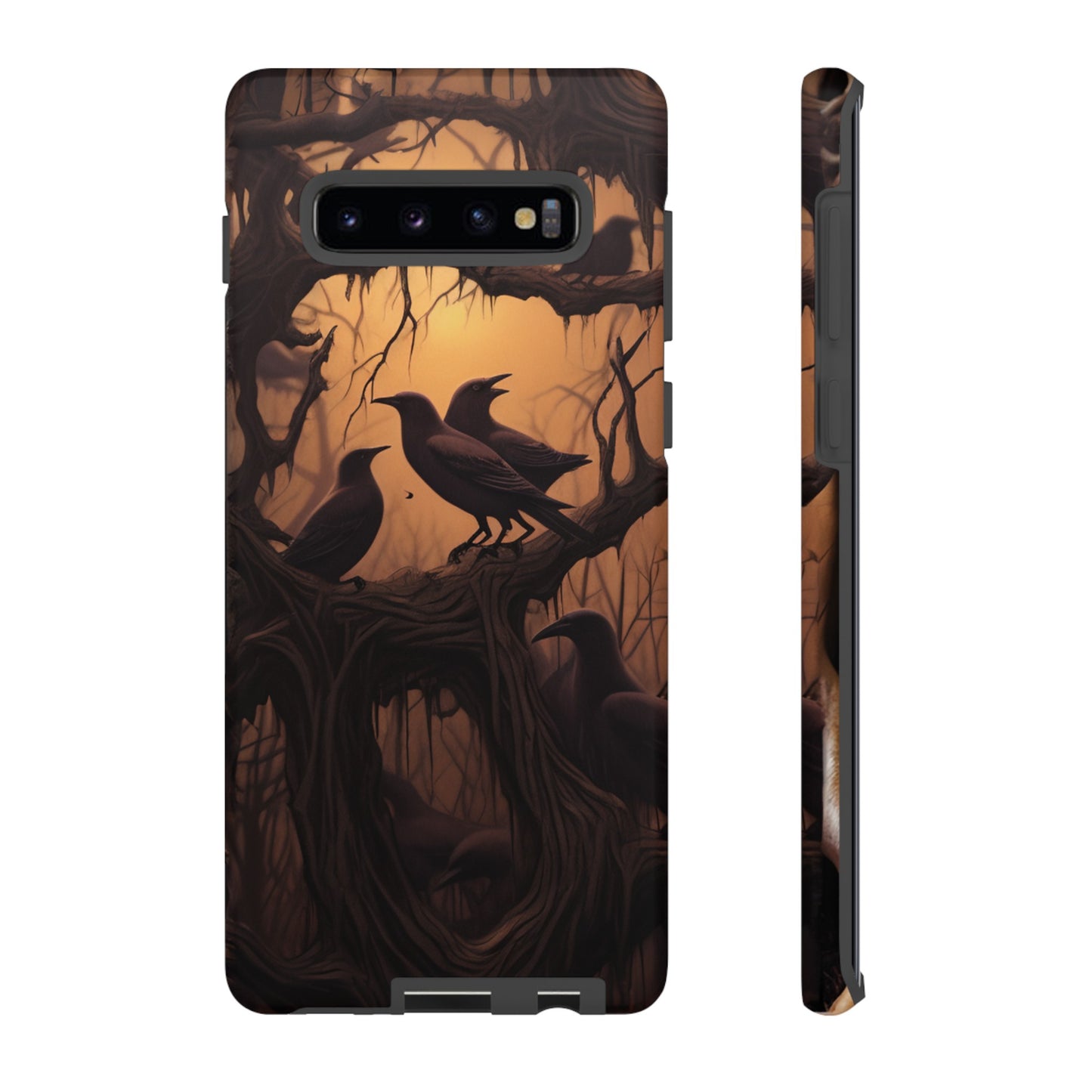 Ravens at Dusk Phone Case – Gothic Halloween Design with Edgar Allan Poe Inspired Crows for iPhone, Samsung Galaxy, and Google Pixel Devices