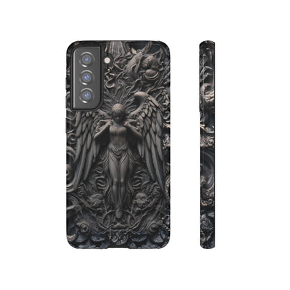 Grey Angel Phone Case – Gothic Marble Statue Design for iPhone, Samsung Galaxy, and Google Pixel Devices