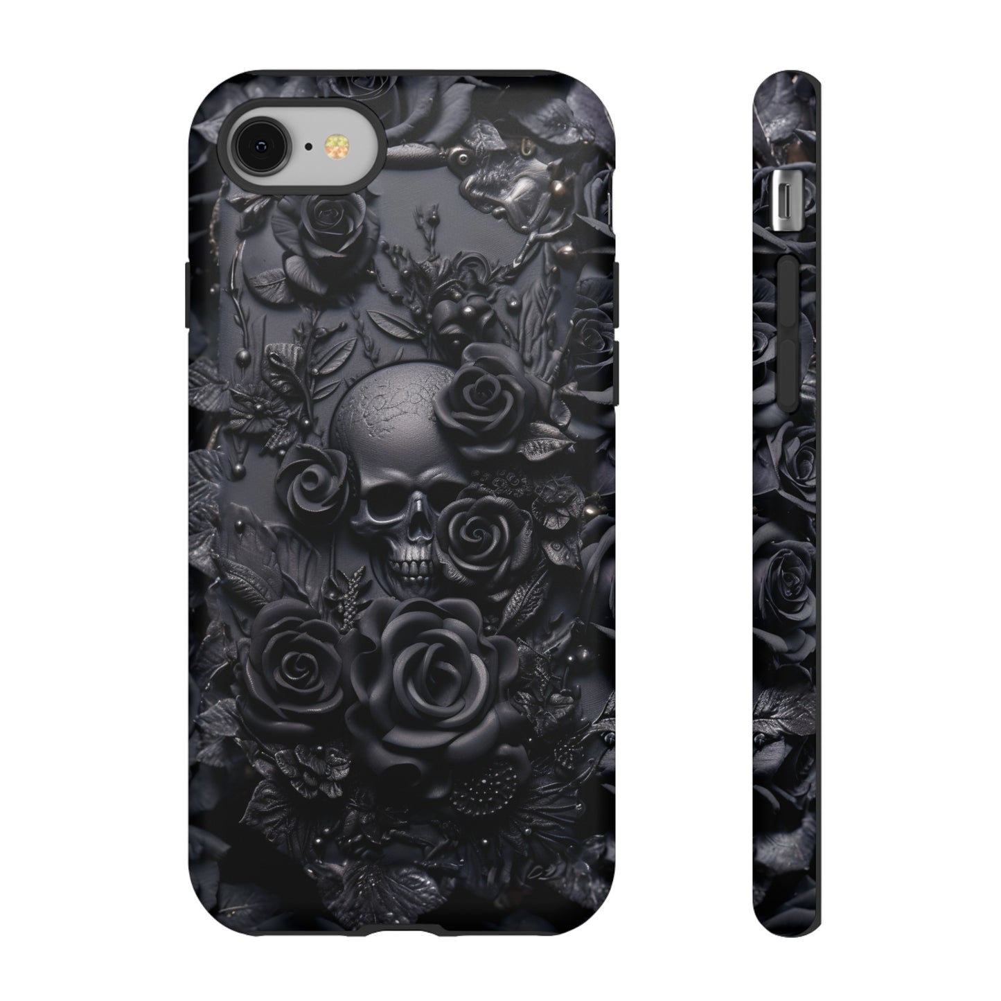 Gothic Black Roses Tough Phone Case – Elegant Dark Floral Design for iPhone, Samsung Galaxy, and Google Pixel Devices