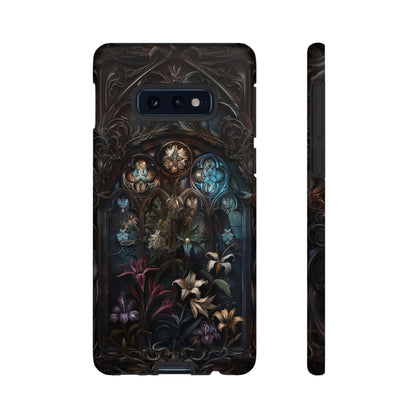 Elegant Gothic Flower Art Phone Case - Intricate Floral Design for iPhone, Samsung Galaxy, and Google Pixel Devices