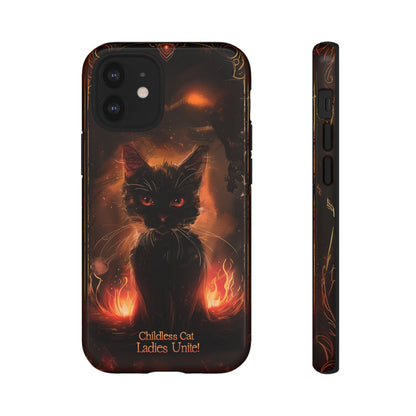 Childless Cat Ladies Unite Phone Case - Gothic Black Cat For iPhone, Samsung Galaxy, and Google Pixel Devices