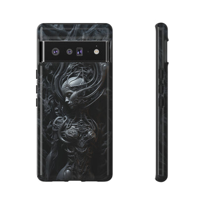 Biomechanical Beauty Phone Case – Futuristic Alien Design for iPhone, Samsung Galaxy, and Google Pixel Devices