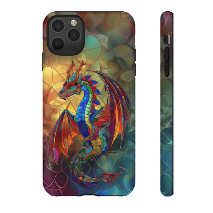 Stained Glass Dragon Phone Case - Colorful Fantasy Design for iPhone, Samsung Galaxy, Google Pixel Devices