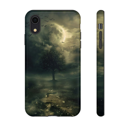 The Tree of Desolation Phone Case – Dark Fantasy Gothic Art with Full Moon for iPhone, Samsung Galaxy, and Google Pixel Devices