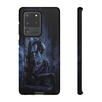 Gothic Alien Skeleton iPhone Case - Sci-Fi Horror Design