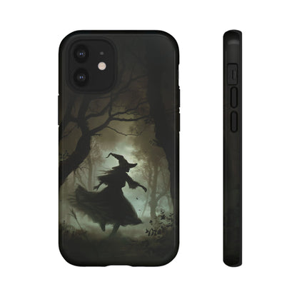 Spooky Witch Silhouette Phone Case - Halloween Dark Art Design for iPhone, Samsung Galaxy, and Google Pixel Devices