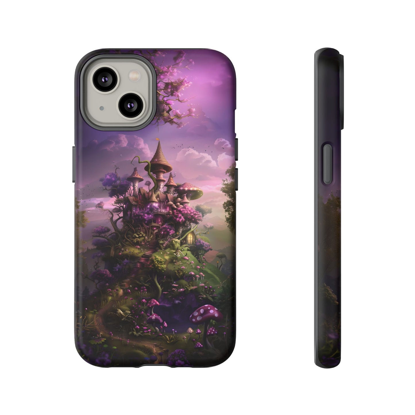 Enchanted Fairy Castle Phone Case - Magical Purple Fantasy Art for iPhone, Samsung Galaxy and Google Pixel Devices