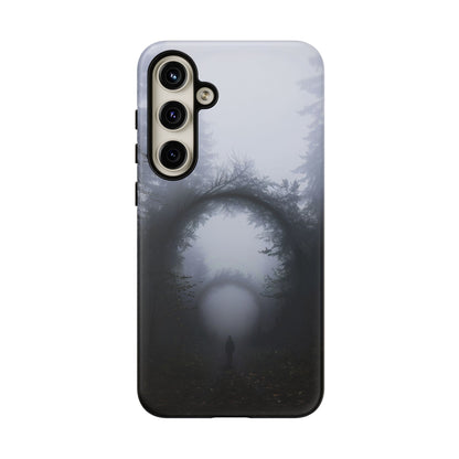 Mystical Forest Portal Phone Case - Atmospheric Foggy Path with Enchanted Tunnel For iPhone, Samsung Galaxy, and Google Pixel Devices.