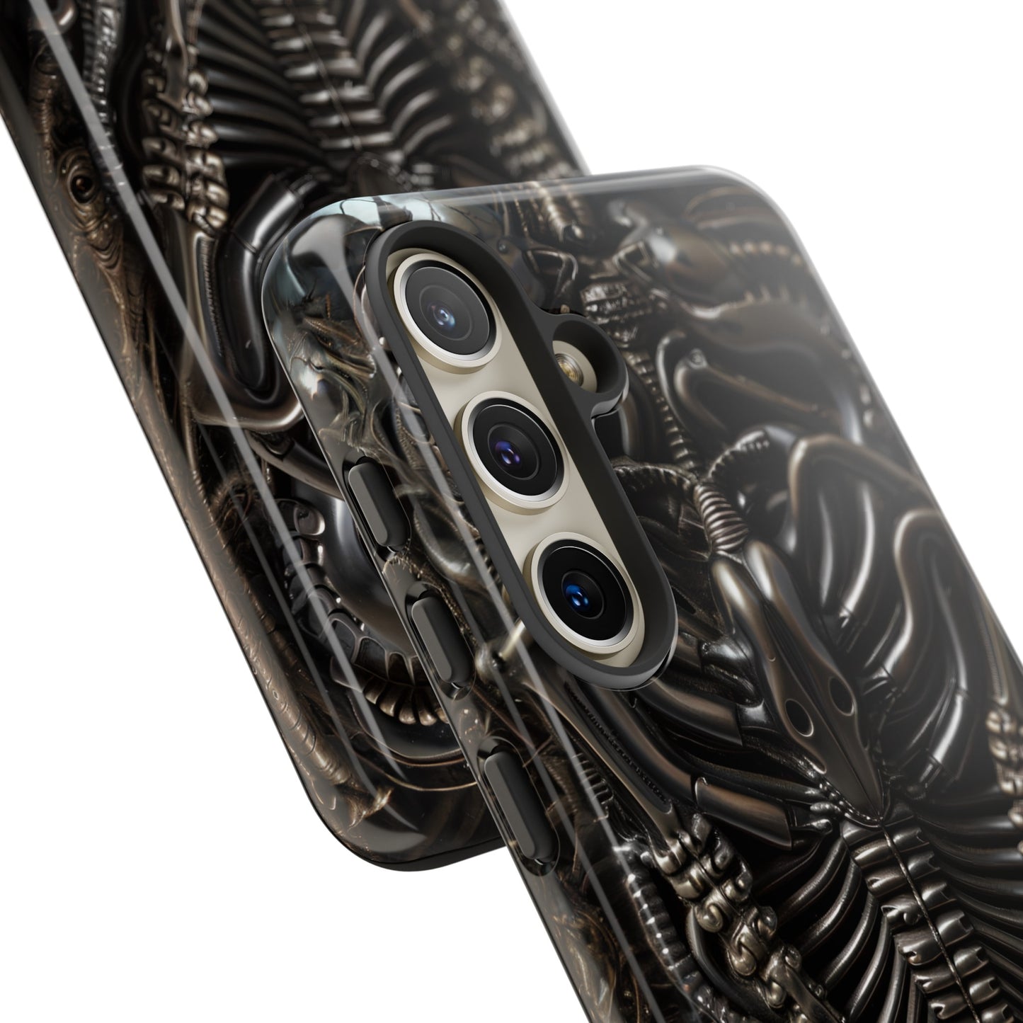 Biomechanical Nightmares Tough Phone Case – Alien Horror Design for iPhone and Samsung Galaxy Devices