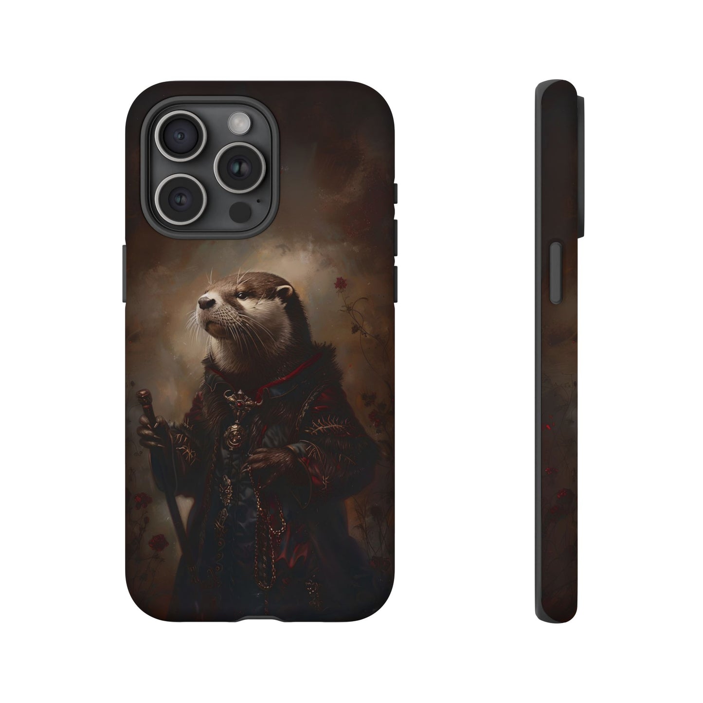 Noble Otter King Phone Case - Vintage Gothic Animal Art Design for iPhone, Samsung Galaxy, and Google Pixel Devices