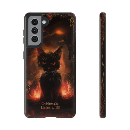 Childless Cat Ladies Unite Phone Case - Gothic Black Cat For iPhone, Samsung Galaxy, and Google Pixel Devices