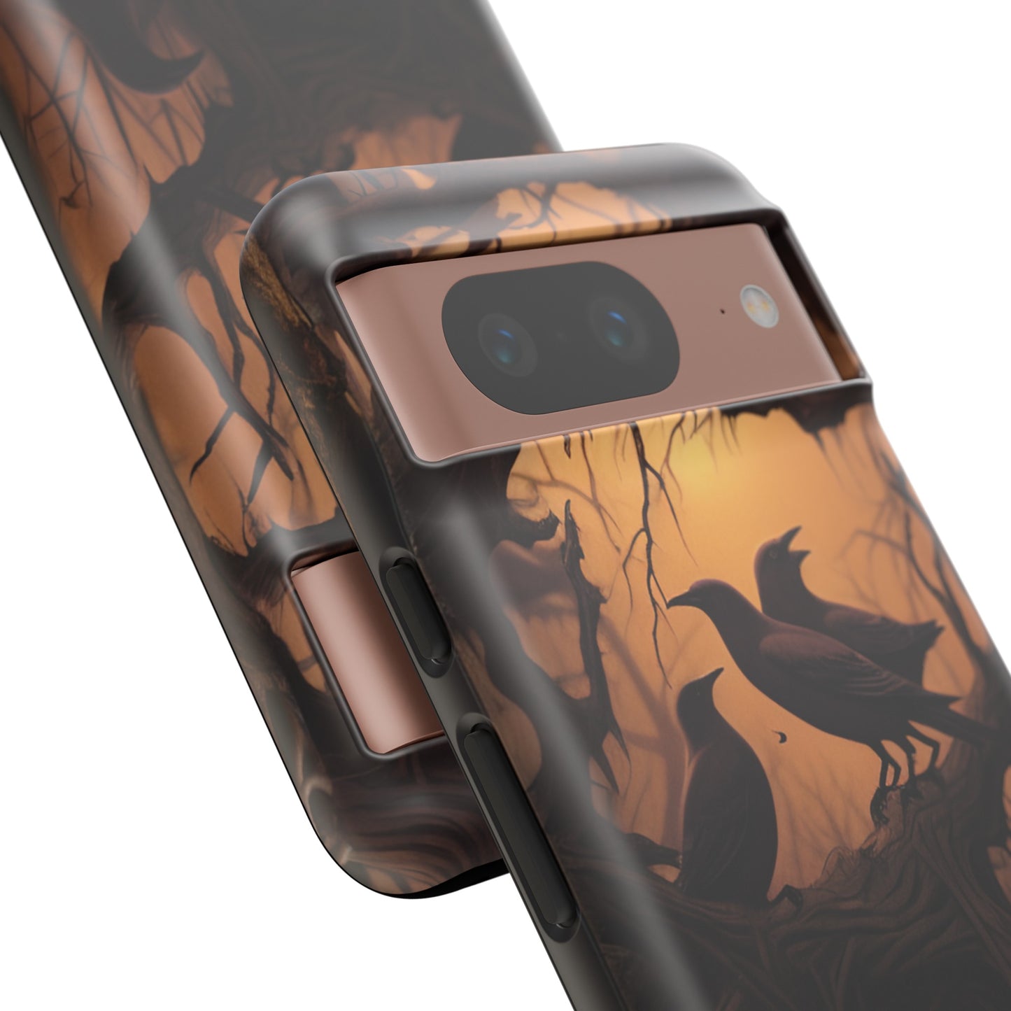 Ravens at Dusk Phone Case – Gothic Halloween Design with Edgar Allan Poe Inspired Crows for iPhone, Samsung Galaxy, and Google Pixel Devices