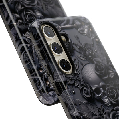 Gothic Black Roses Tough Phone Case – Elegant Dark Floral Design for iPhone, Samsung Galaxy, and Google Pixel Devices