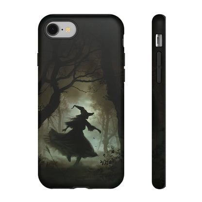 Spooky Witch Silhouette Phone Case - Halloween Dark Art Design for iPhone, Samsung Galaxy, and Google Pixel Devices