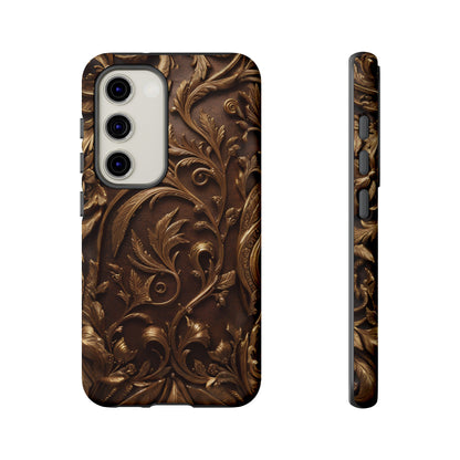 Elegant Bronze Phone Case – Victorian Floral Design for iPhone, Samsung Galaxy, and Google Pixel Devices